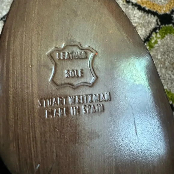 Stuart Weitzman Women's Tortoise Print Patent Leather Heel 8 Peep Toe Stiletto - Picture 4 of 10